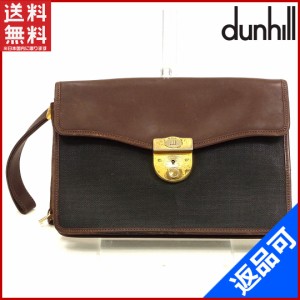 ダンヒル バッグ dunhill セカンドバッグ ポーチ ブラック×ブラウン 激安 即納 【中古】 X8362