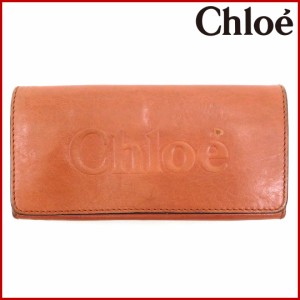 クロエ 財布 Chloe 長財布 オレンジ 激安 即納 【中古】 X8394