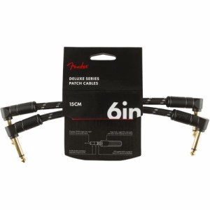 フェンダー Fender Deluxe Series Instrument Cables 2 Pack LL 6” Black Tweed パッチケーブル