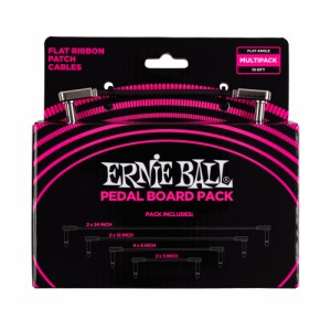 アーニーボール ERNIE BALL 6224 Flat Ribbon Patch Cables Pedalboard Multi-Pack Black フラットパッチケーブル