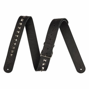 Jackson Metal Stud Leather Strap Black 2.5” ギターストラップ