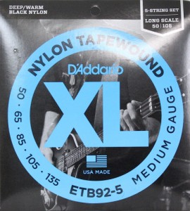 ダダリオ D’Addario ETB92-5 Black Nylon Tapewound 5弦エレキベース弦