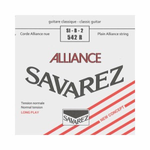 サバレス 弦 バラ弦 2弦 SAVAREZ 542R ALLIANCE Normal tension×5本 クラシックギター弦 アリアンス ノーマルテンション