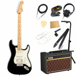 フェンダー Fender Player Stratocaster HSS MN Black エレキギター VOXアンプ付き 入門11点 初心者セット