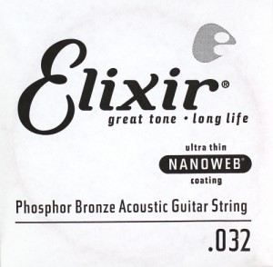 エリクサー ELIXIR 14132 032弦 アコースティックギター用 バラ弦 NANOWEB フォスファーブロンズ×4本