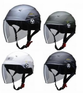 ヘルメット バイク リード工業 LEAD ゾーク ZORK ハーフヘルメット　シールド付き  (60-62cm)　LL　マットブラック・マットグリーン・ス