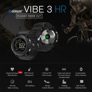 Zeblaze VIBE 3 HR スマートスポーツウオッチ 歩数計、着信＆メッセージ通知、ソーシャルシェアリング