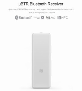 Bluetooth 4.1 NFC ワイヤレスオーディオレシーバー aptX/AAC対応 3.5mm AUXジャック クリップスタイル