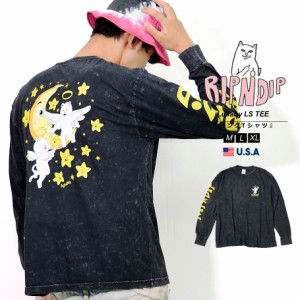 RIPNDIP リップンディップ 長袖 Tシャツ ロングTシャツ ロンT メンズ キャラクター 猫 ネコ RND9941 Lullaby Long Sleeve