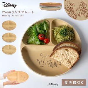 ディズニー 食器 ワンプレート 丸皿 25cm 仕切り プレート ミッキー 抗菌加工 食洗機対応 レンジ対応 割れない 日本製 おしゃれ Disney 