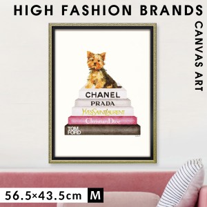 アートパネル ブランド シャネル CHANEL 犬 Mサイズ オマージュアート おしゃれ アマンダ グリーンウッド ヨーキー ブックスタック オマ