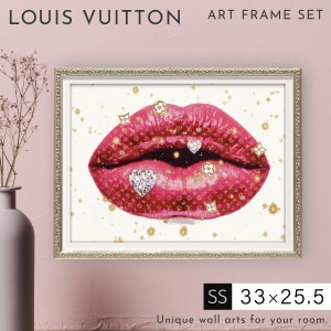 アートパネル ブランド ルイヴィトン LOUIS VUITTON SSサイズ オマージュ キャンバスアート フレーム付き オマージュアート ブランドポス