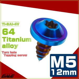 タッピングネジ M5×12mm チタン トルクス穴 フランジ付き ビス ダークカラー 焼きチタンカラー JA1251