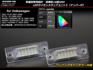 VW LED ライセンスランプ ゴルフプラス 1K / ジェッタ A5 1K / パサート ヴァリアント B6 3C / パサート セダン 3B / トゥーラン 1T R-21