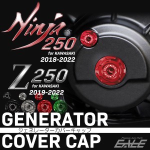 ジェネレーター カバーキャップ Ninja250 2018-2022年式 Z250 2019-2022年式 T6アルミ ゼット ニンジャ カワサキ車用 プラグキャップ付き