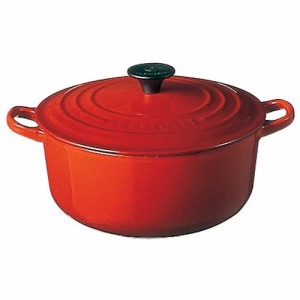 ル・クルーゼ(LE CREUSET) ココット ロンド IH対応 両手鍋 24cm 2501-24(チェリーレッド)