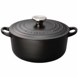 ル・クルーゼ(LE CREUSET) ココット ロンド IH対応 両手鍋 24cm 2101-24(マットブラック)