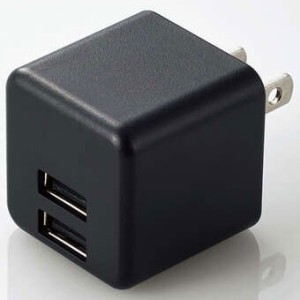 ＜エレコム＞ ＜ELECOM＞ MPA-ACU11BK(ブラック) コンパクトAC充電器(2.4A/Aポート×2) USB充電器