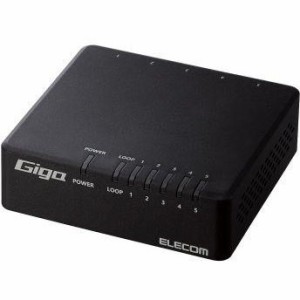 エレコム(ELECOM) EHC-G05PA4-B(ブラック) Giga対応5ポートスイッチプラ筐体/ACアダプター