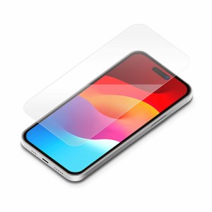 PGA iPhone15/15 Pro用 ガイドフレーム付 液晶保護ガラス スーパークリア