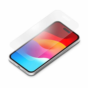 PGA iPhone15 Plus/15 Pro Max用 ガイドフレーム付 液晶保護ガラス アンチグレア