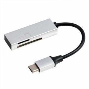 ナカバヤシ CRW-CSD89SL(シルバー) USB2.0 Type-CアルミSD/microSDカードリーダー・ライター