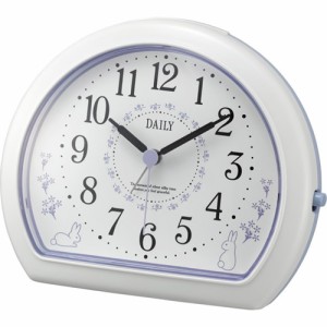 リズム時計 4SE550DN12(白/紫) デイリーR550 目覚まし時計