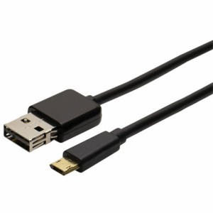 ミヨシ USB-RR201/BK(ブラック) リバーシブルコネクタ搭載 microUSBケーブル 0.15m