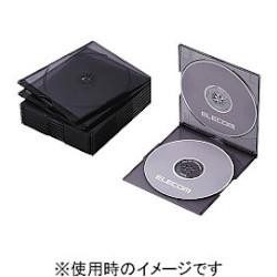 エレコム(ELECOM) CCD-JSCSW10CBK(クリアブラック) Blu-ray/DVD/CDケース スリム PS 2枚収納