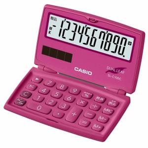 CASIO(カシオ) SL-C100C-RD(ビビッドピンク) カラフル電卓 10桁