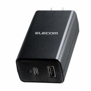 エレコム(ELECOM) ACDC-PD1757BK(ブラック) ACアダプター スマホ充電器 タイプCポート×1 USB-Aポート×1