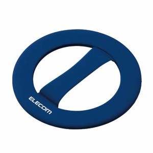 エレコム(ELECOM) P-STBNCINV(ネイビー) 円形スマホバンド スマホグリップ 落下防止 超薄型 シリコン素材