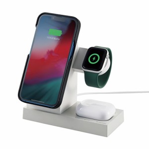 エレコム(ELECOM) W-MS06WH(ホワイト) iPhone/AppleWatch/AirPods対応 マグネット式 ワイヤレス充電器 7.5W