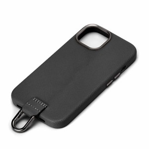 PGA iPhone15用 PUレザーケース ブラック