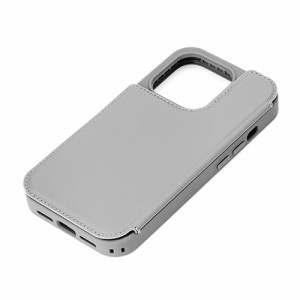 PGA iPhone15 Pro用 バックフリップケース グレー