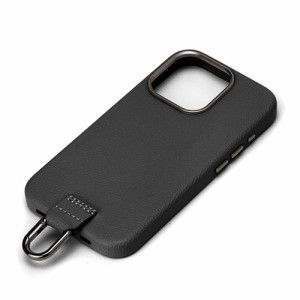 PGA iPhone15 Pro用 PUレザーケース ブラック