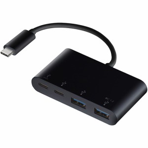 エレコム(ELECOM) U3HC-A423P5BK(ブラック) USB Type-Cコネクタ搭載USBハブ(PD対応)