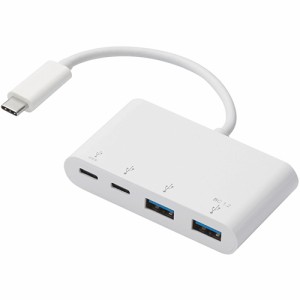 エレコム(ELECOM) U3HC-A423P5WH(ホワイト) USB Type-Cコネクタ搭載USBハブ(PD対応)