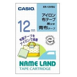 CASIO(カシオ) XR-12VBU ネームランド アイロン布テープ 青/黒文字 12mm