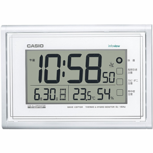 CASIO(カシオ) IDL-150NJ-7JF(パールホワイト) 電波壁掛け時計 温湿度計付き