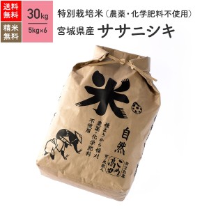 特別栽培米（無農薬・無化学肥料） 宮城県産 ササニシキ 25kg 5年産