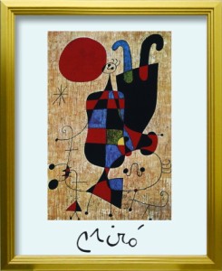 ジョアン ミロ Joan Miro Upside-down figures S GD 270x330x25mm ZFA-62331 bic-10116883s1  アートパネル アートボード 壁紙 装飾フィ