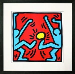 キース・ヘリング Keith Haring Untitled 425x425x32mm 425x425x32mm IKH-62514 bic-11131370s1  アートパネル アートボード 壁紙 装飾フ