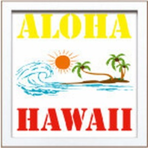 サインフレーム SIGN FRAME ALOHA HAWAII 220x220x20mm ZSF-52366 bic-7088753s1  アートパネル アートボード 壁紙 装飾フィルム 送料無