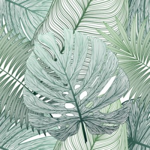 キャンバスパネル Art Panel Seamless pattern tropical leaf paim 800x800x40mm IAP-52790 bic-7184399s1  アートパネル アートボード 