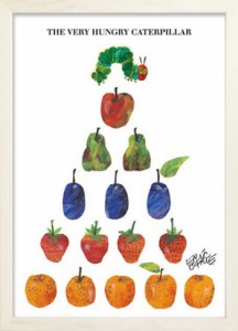 アートフレーム エリック・カール ホワイトフレーム Eric Carle Fruits Pyramid 280x387x17mm ZEC-53008 bic-7673604s1  アートパネル ア