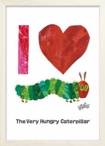 アートフレーム エリック・カール ホワイトフレーム Eric Carle I Love Caterpillar 280x387x17mm ZEC-53009 bic-7673605s1  アートパネ