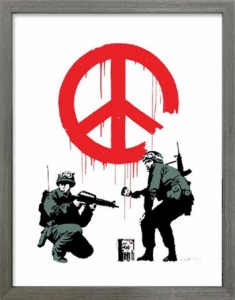 アートフレーム バンクシー Banksy Peace Soldiers IBA-61733 bic-7823271s1  アートパネル アートボード 壁紙 装飾フィルム 送料無料 北