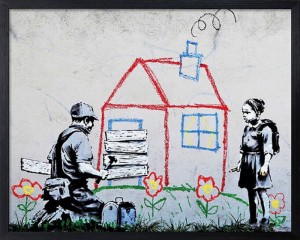 アートフレーム バンクシー Banksy Playhouse IBA-61740 bic-7823278s1  アートパネル アートボード 壁紙 装飾フィルム 送料無料 北欧 モ