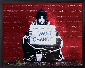 アートフレーム バンクシー Banksy I Want Change IBA-61755 bic-7823281s1  アートパネル アートボード 壁紙 装飾フィルム 送料無料 北